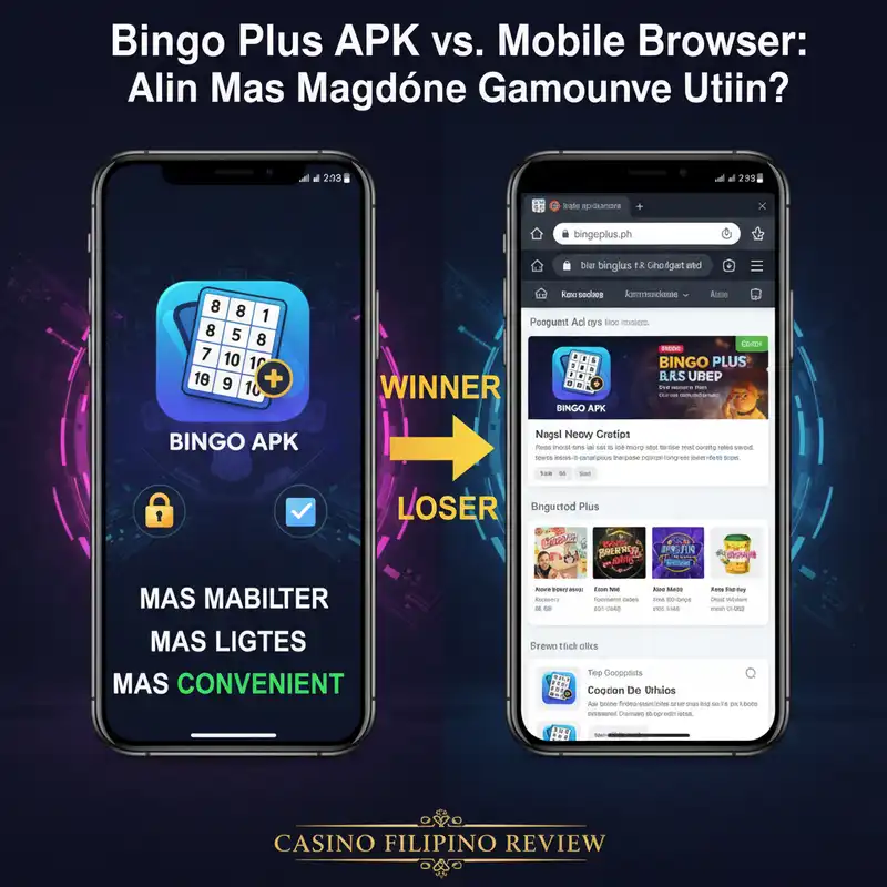Bingo Plus APK vs Mobile Browser Comparison Banner